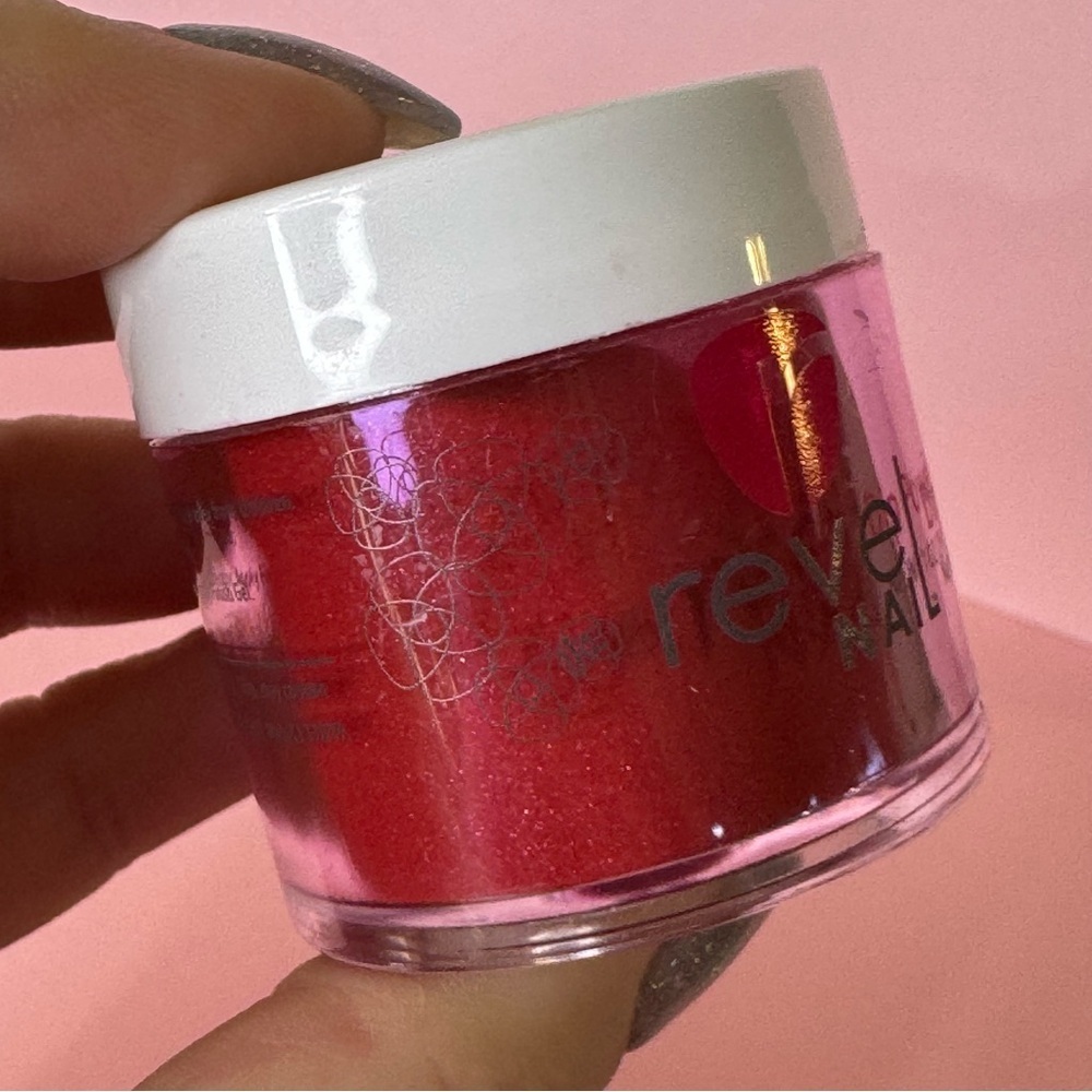 Revel Nail Dip Powder Red Shimmer Chrome Acrylic Dip NWT - Picture 5 of 6